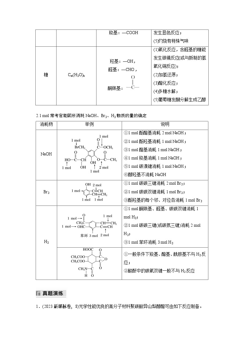 专题八　选择题专攻　4.多官能团有机物的结构与性质 2024年高考化学二轮复习课件+讲义03