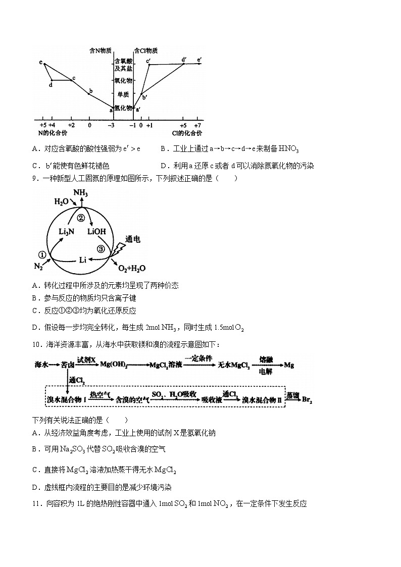 2024届内蒙古自治区赤峰市高三一模化学试题03