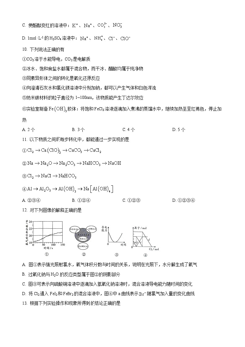 2024吕梁高一上学期期末考试化学含解析第3页
