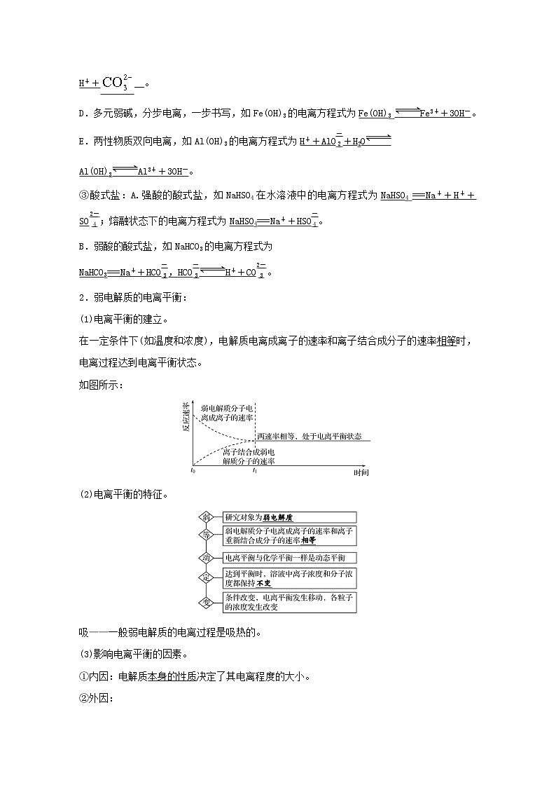 高考化学一轮复习第八章水溶液中的电离平衡第一讲弱电解质的电离平衡学案新人教版02