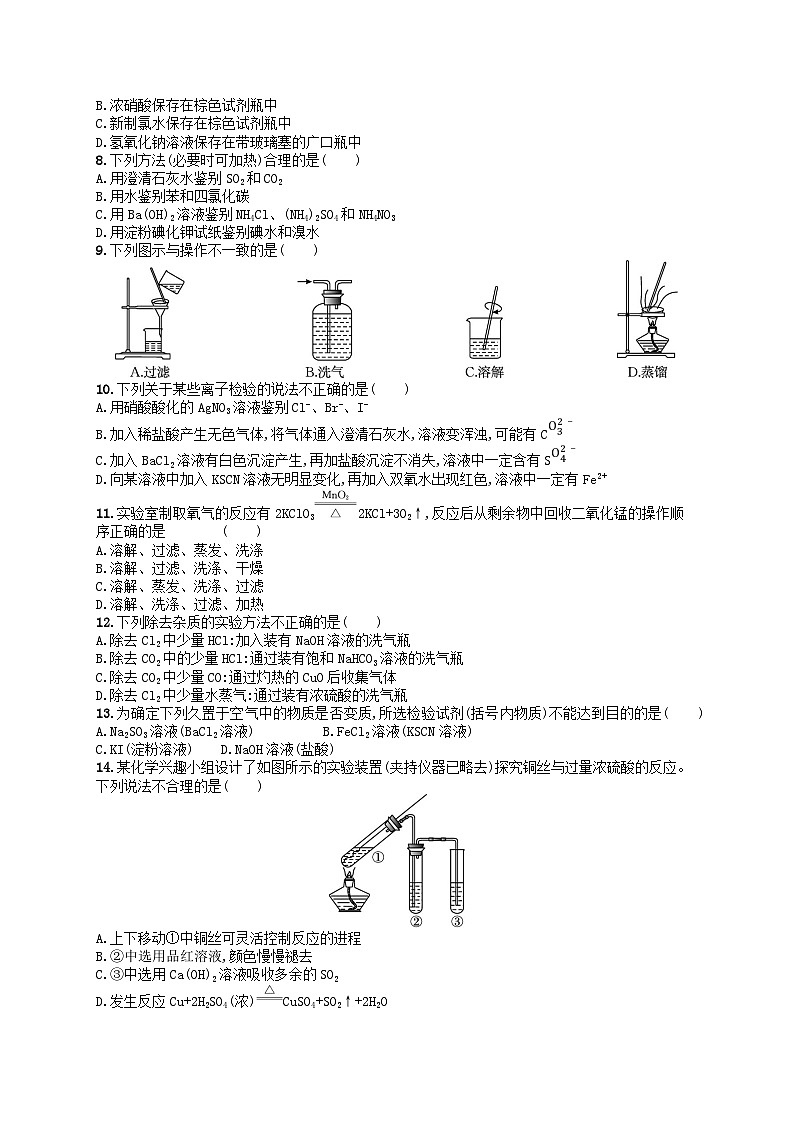 2024高考化学基础知识综合复习阶段检测卷5化学实验综合02