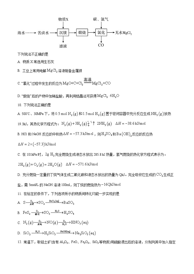 江苏省南京师范大学附属扬子中学、江浦高级中学两校高一下学期联合调研化学试题（原卷版）第3页