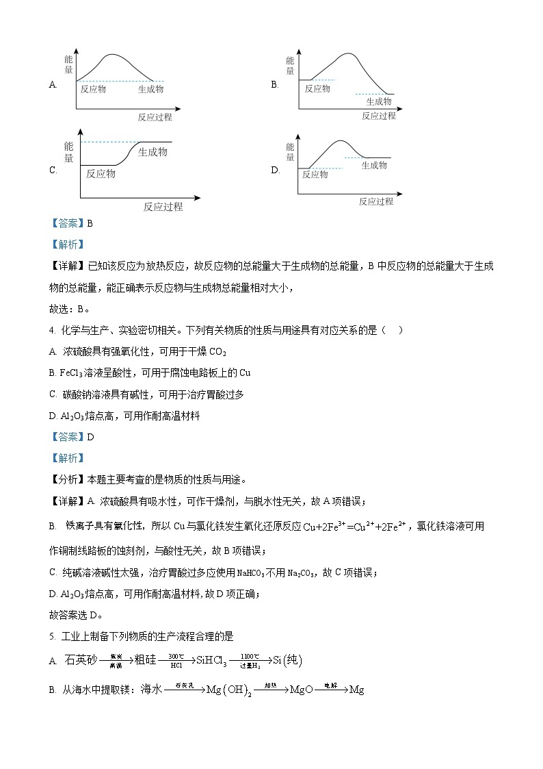 2022-2023学年江苏省南京市中华中学高一下学期3月月考化学试题02