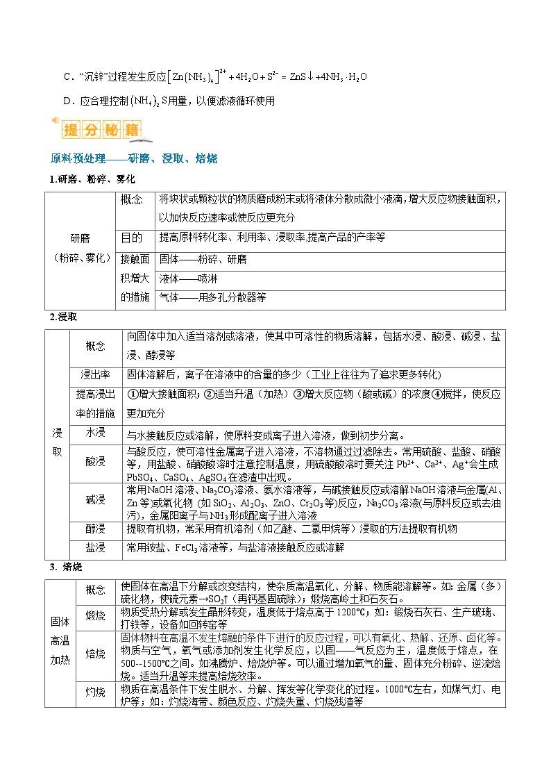 题型06 化工微流程-2024年高考化学二轮热点题型归纳与变式演练（新高考通用）02