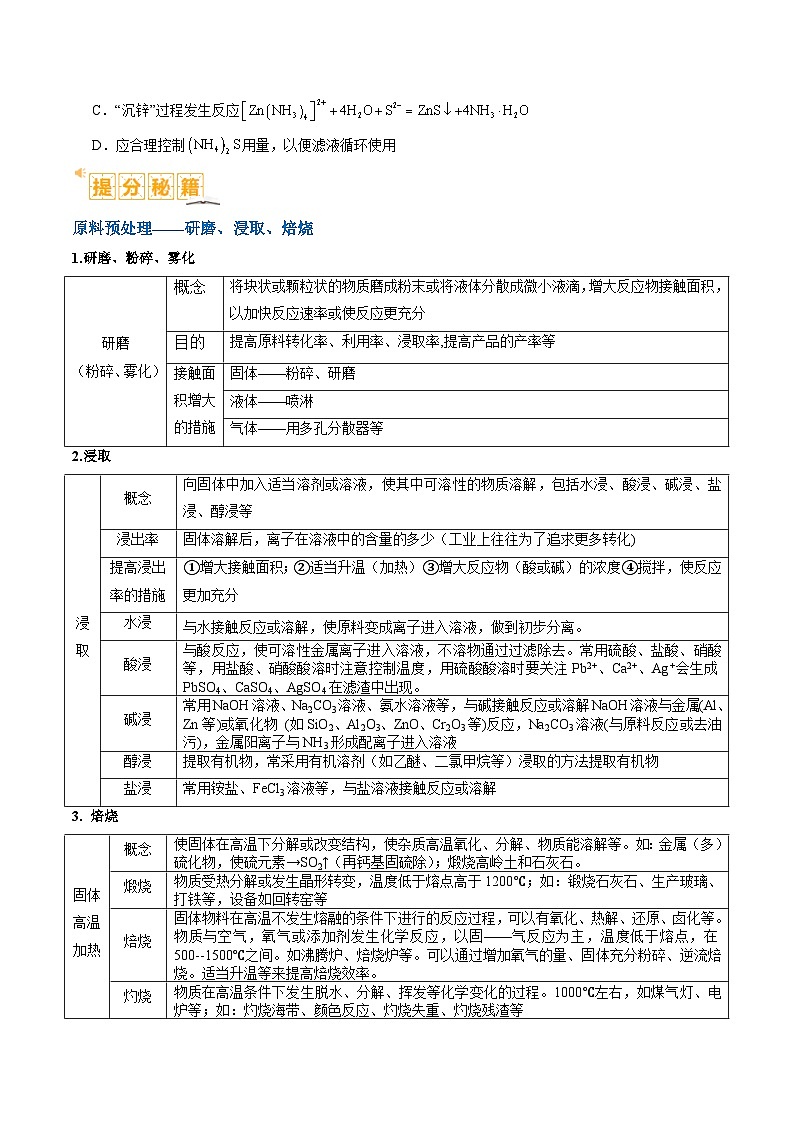题型06 化工微流程-2024年高考化学二轮热点题型归纳与变式演练（新高考通用）02