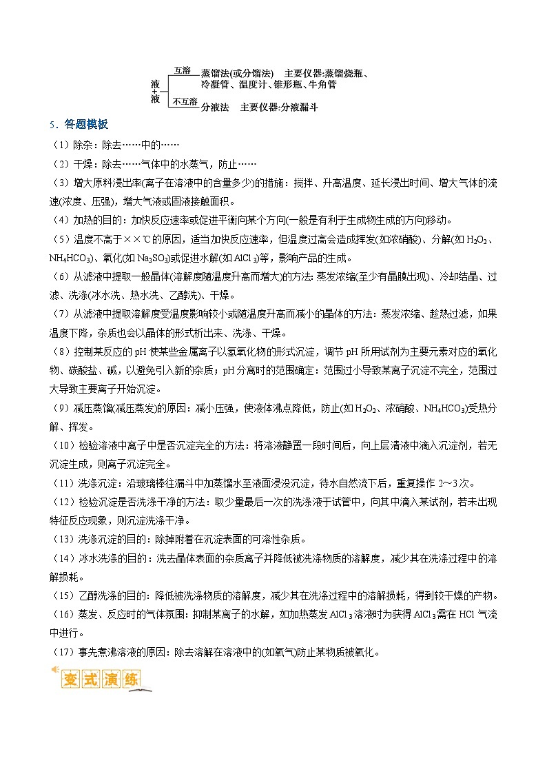 题型16 无机化工流程综合分析-2024年高考化学二轮热点题型归纳与变式演练（新高考通用）03