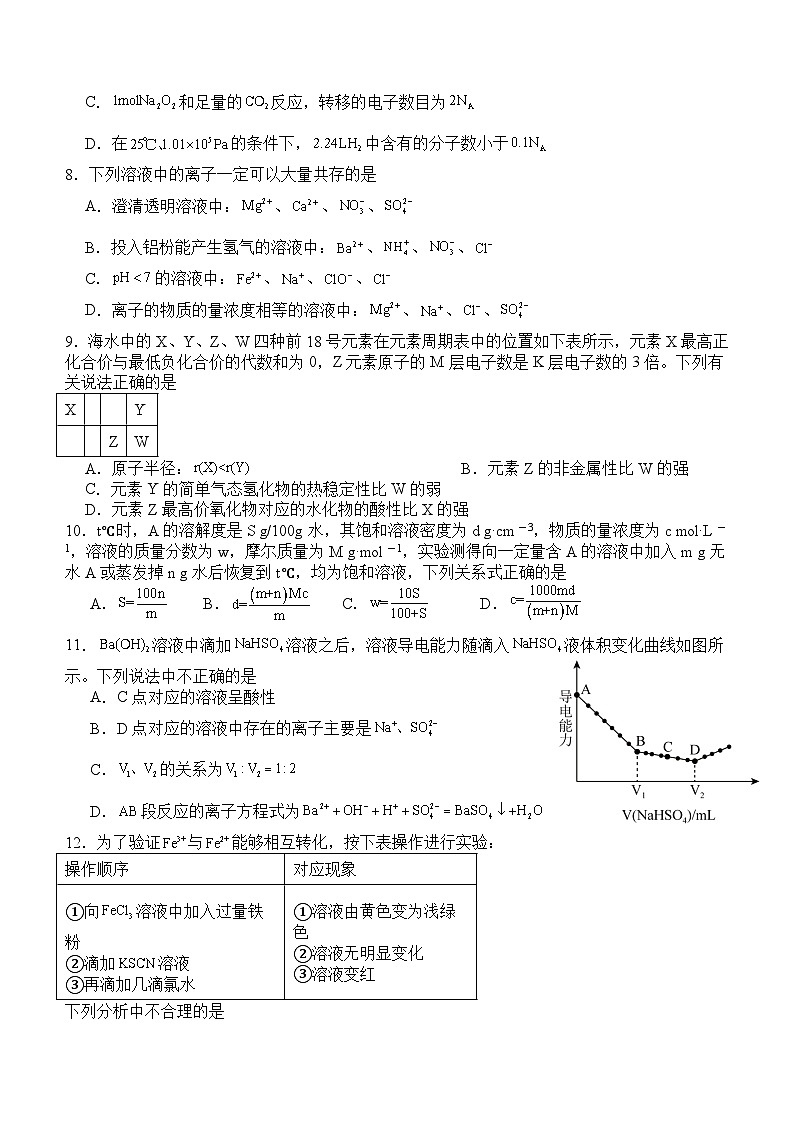 2024四川省叙永一中高一上学期期末考试化学含答案第2页