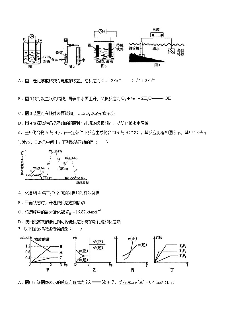 河北省石家庄市辛集市2023-2024学年高二上学期2月期末考试化学试题02