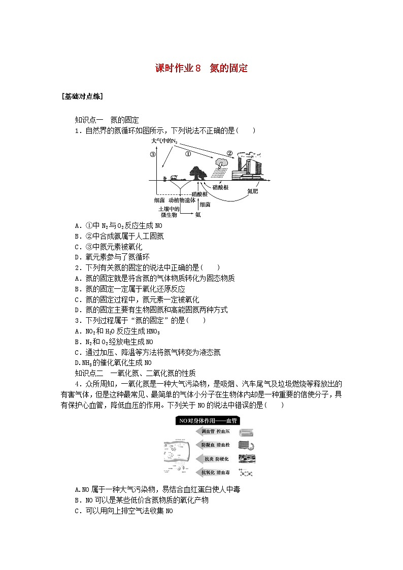 2024版新教材高中化学课时作业8氮的固定苏教版必修第二册第1页