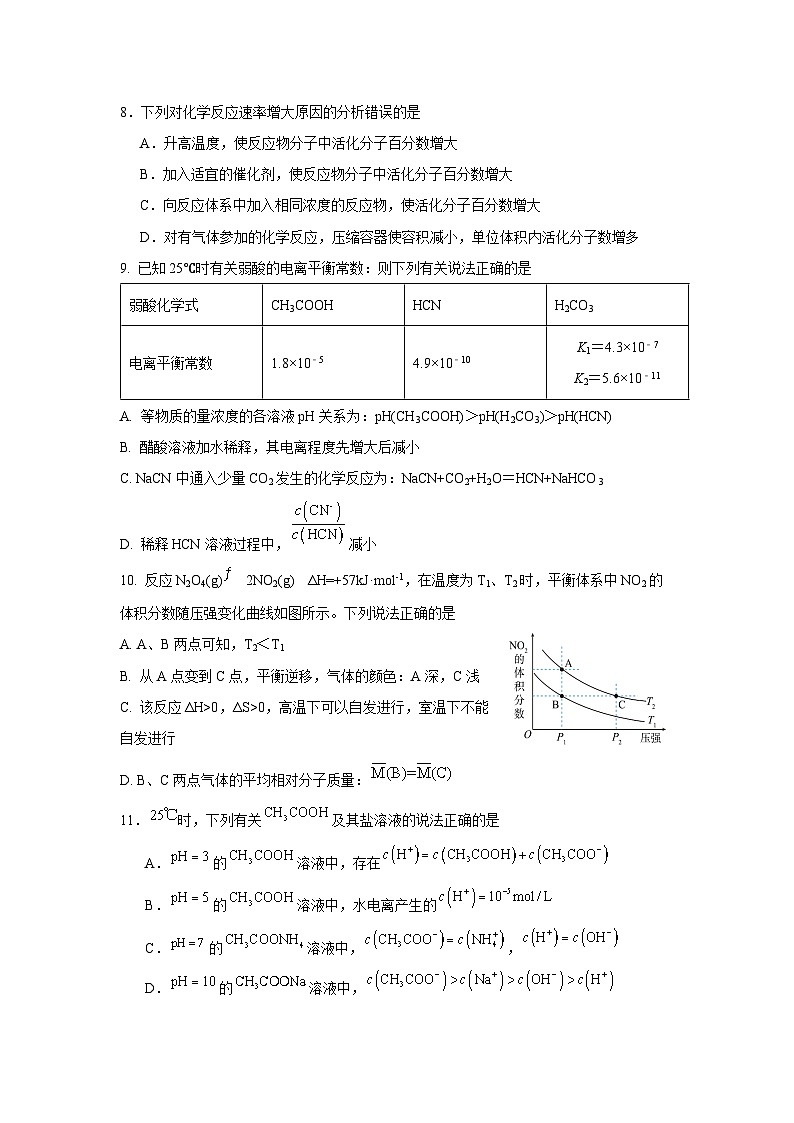 四川省广安市华蓥中学2023-2024学年高二下学期入学考试化学试题（含解析）03