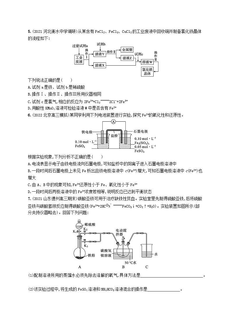 适用于新高考新教材广西专版2024届高考化学一轮总复习热点专项练2高考常考的铁及其化合物第2页