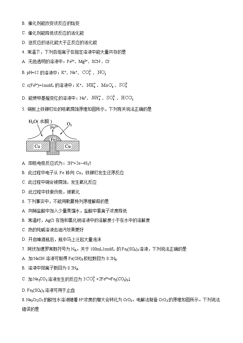 2024蚌埠高二上学期期末考试化学含解析02