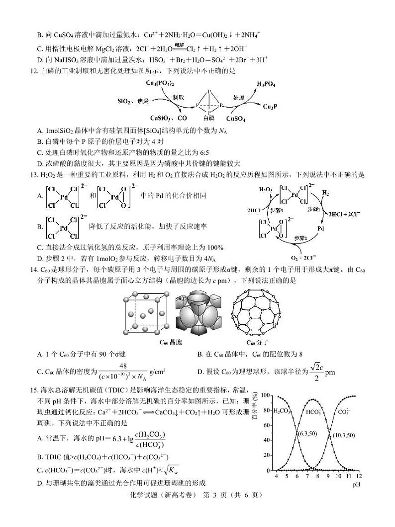 【新高考卷】名校教研联盟2024届高三2月开学考试 化学第3页