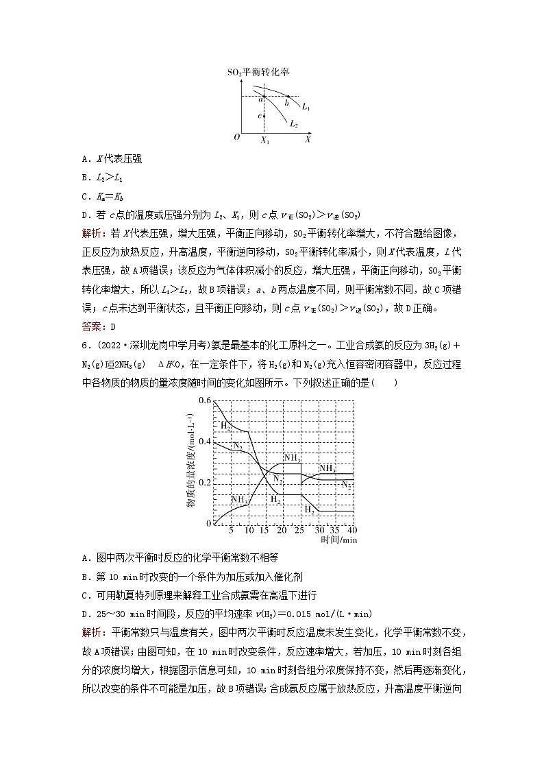 2024届高考化学一轮总复习课时跟踪练23化学平衡和化学平衡常数03