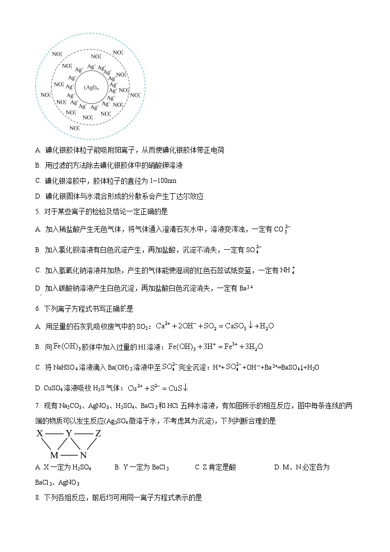 安徽省黄山市屯溪第一中学2023-2024学年高一上学期10月月考化学试卷（Word版附解析）02