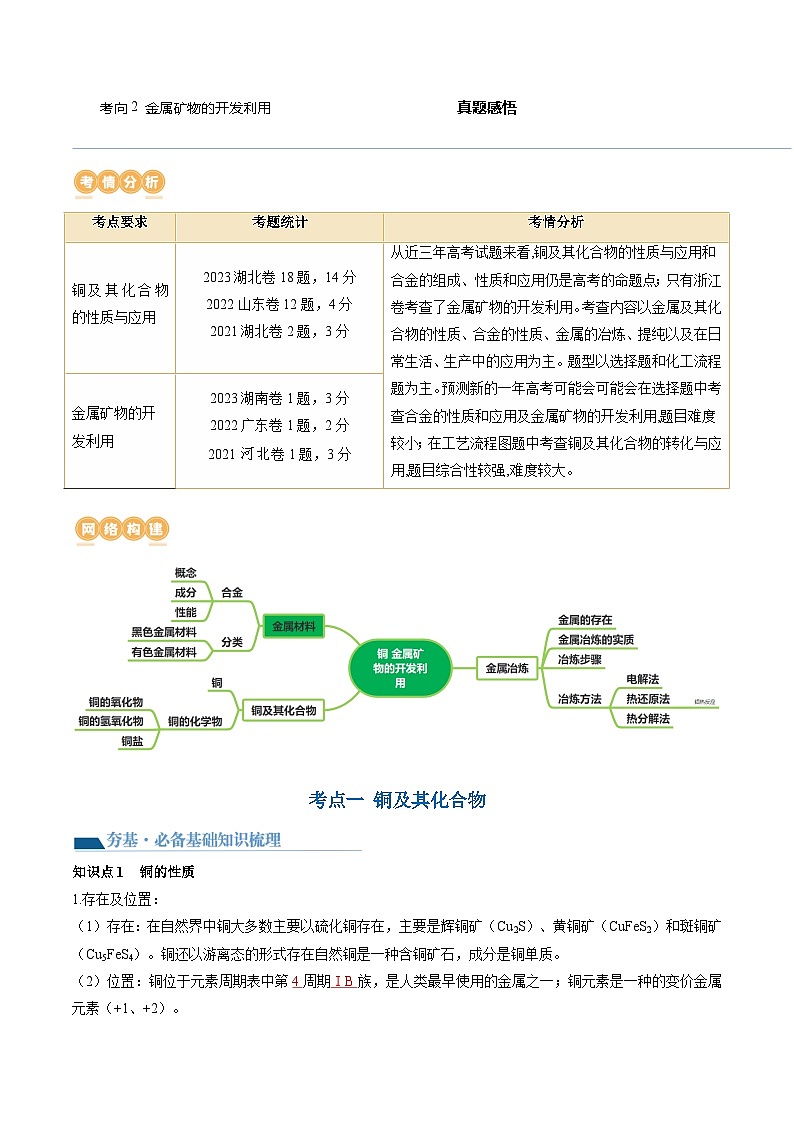 最新高考化学一轮复习【讲通练透】 第11讲 铜 金属矿物的开发利用（讲通）02
