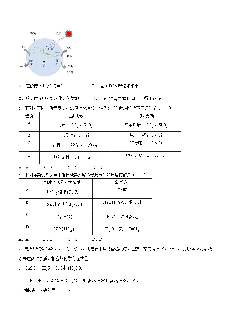 北京市清华大学附属中学朝阳学校2023-2024学年高三下学期开学考化学试题第2页