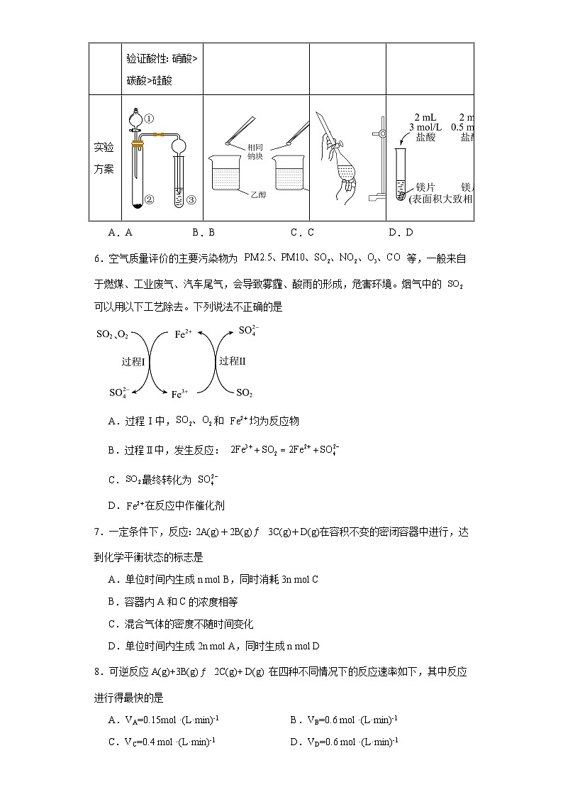 6.1化学反应速率与反应限度同步练习含解析）2023——2024学年高中化学苏教版（2019）必修第二册第3页
