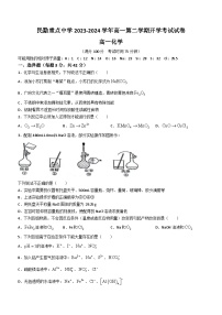 甘肃省武威市民勤县重点中学2023-2024学年高一下学期开学考试化学试题（含答案）