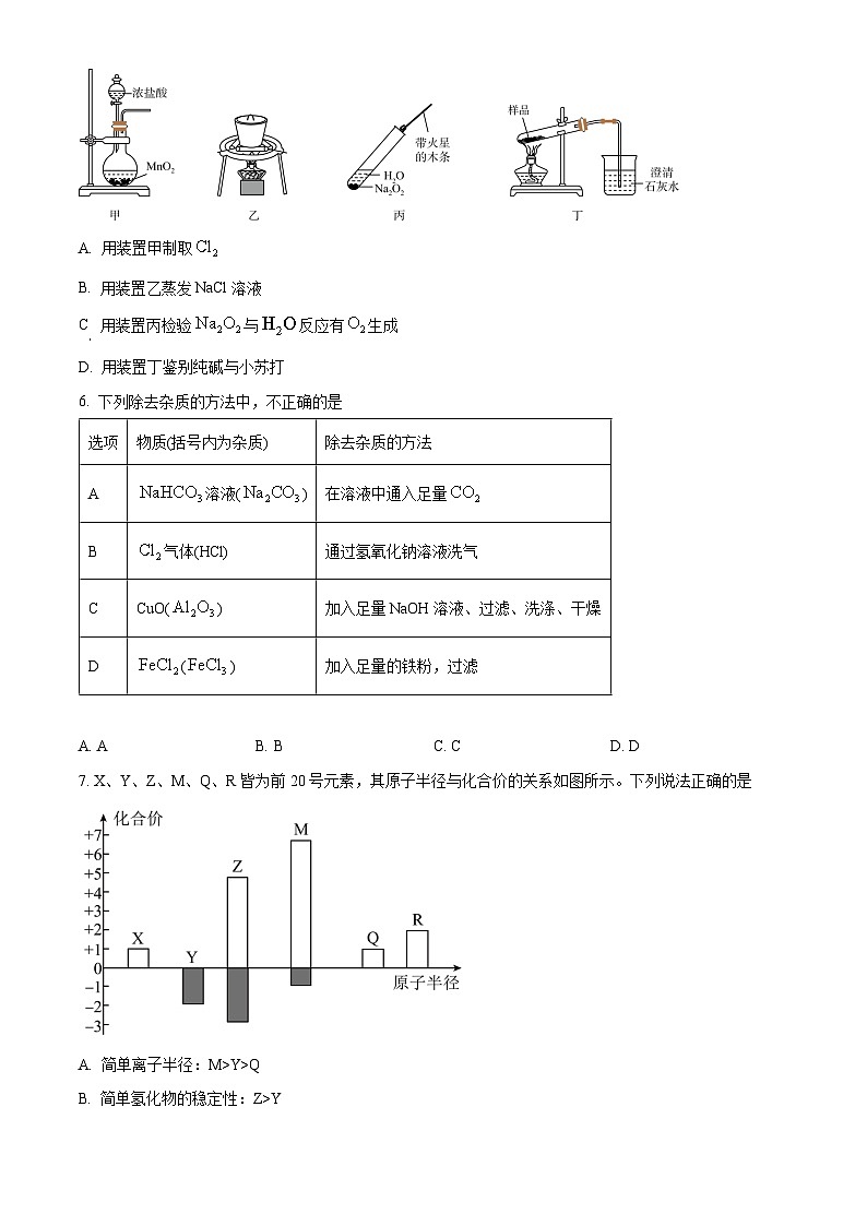 河北省部分中学2023-2024学年高一下学期开学收心联考化学试题（原卷版+解析版）02