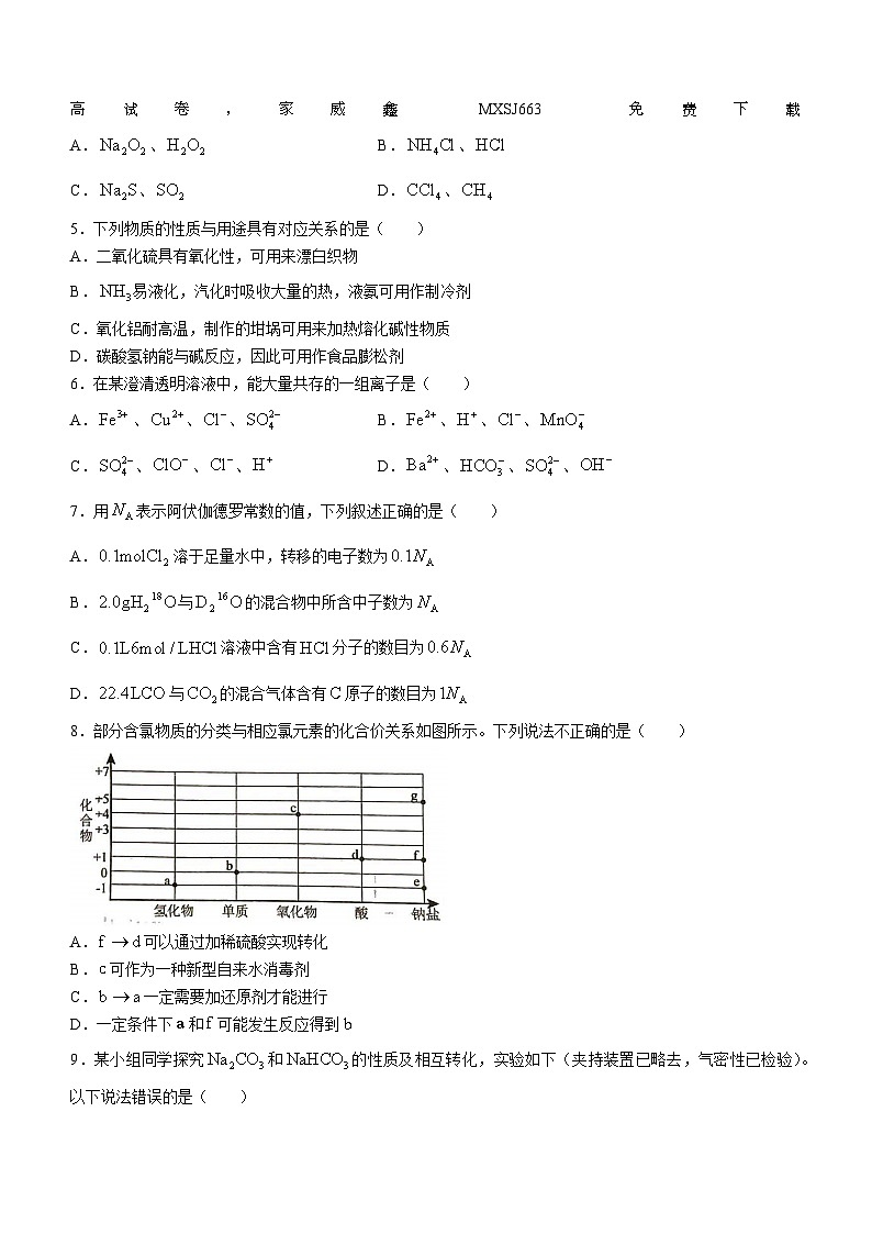 74，四川省绵阳南山中学2023-2024学年高一下学期入学考试化学试题()第2页