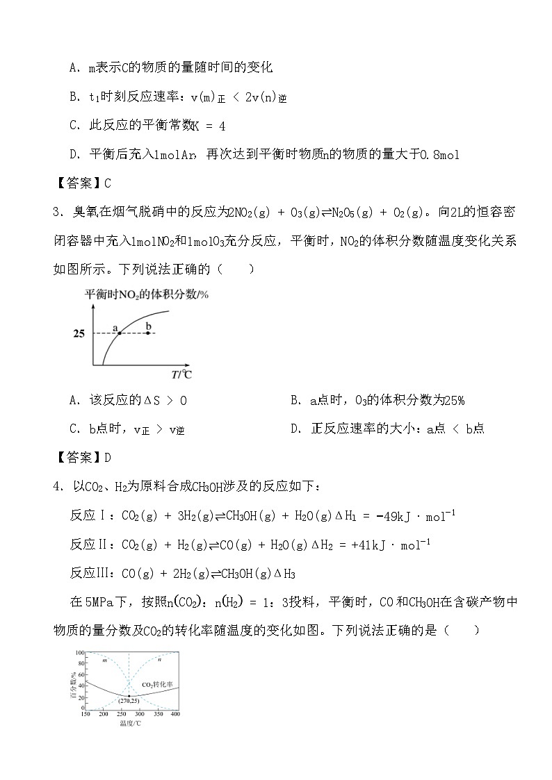 2024年高考化学三轮冲刺考前巩固专题训练22 化学平衡图像分析答案第2页