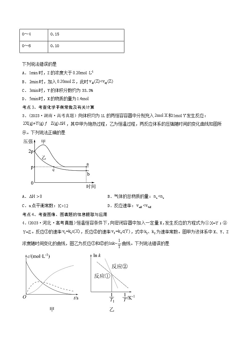 高考化学二轮复习讲义+分层训练（新高考专用） 高考解密07  化学反应速率与化学平衡（讲义）-【高频考点解密】（原卷版+解析）02