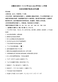 安徽省合肥一六八名校2023-2024学年高三上学期名校名师测评卷（四）化学试卷 Word版含解析