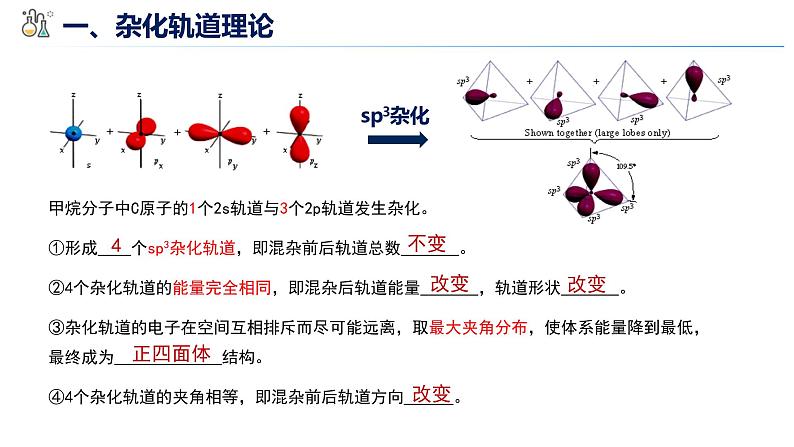 2.2.2杂化轨道理论课件2023-2024学年高二化学鲁科版（2019）选择性必修205