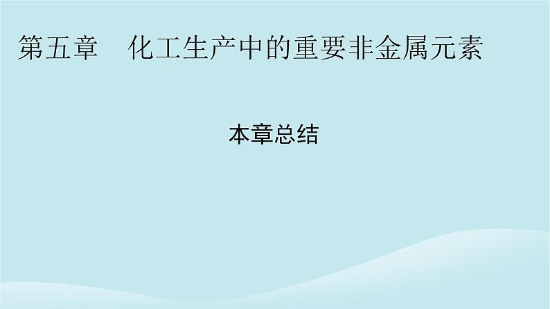 新教材同步系列2024春高中化学第五章化工生产中的重要非金属元素本章总结课件新人教版必修第二册第1页