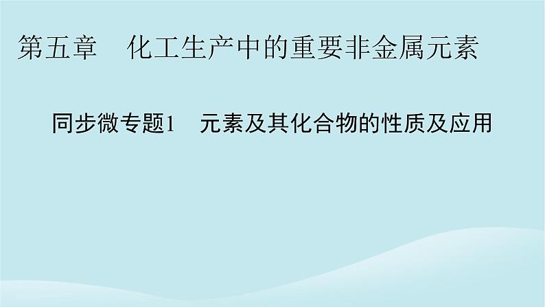 新教材同步系列2024春高中化学第五章化工生产中的重要非金属元素同步微专题1元素及其化合物的性质及应用课件新人教版必修第二册第1页