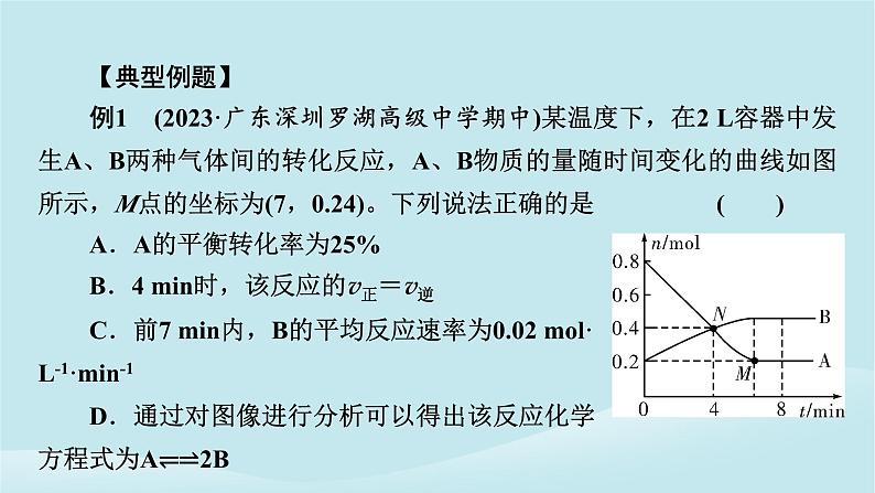 2024春高中化学第六章化学反应与能量同步微专题3化学反应速率与化学平衡的图像问题的分析课件新人教版必修第二册07