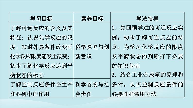 2024春高中化学第六章化学反应与能量第三课时化学反应的限度化学反应条件的控制课件新人教版必修第二册02