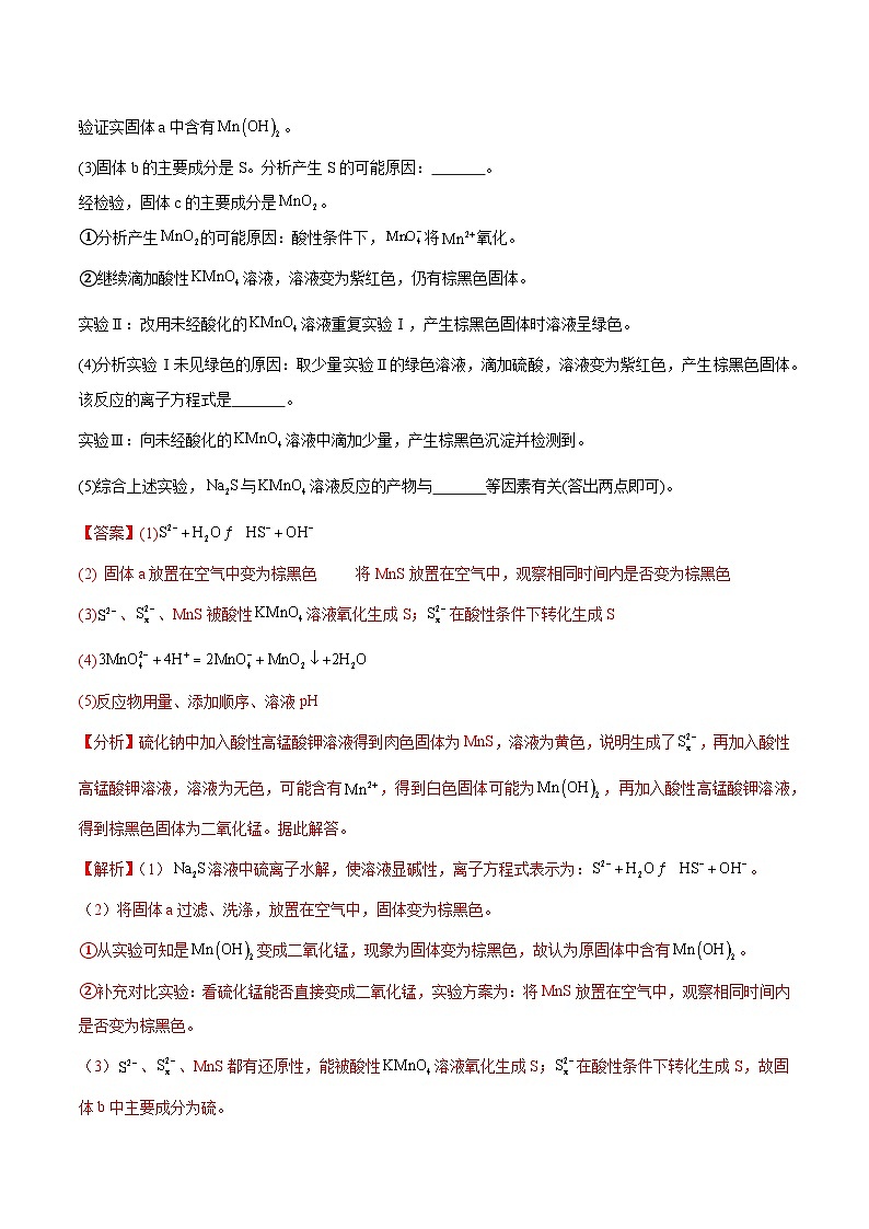 专题讲座（六）化学实验设计与探究（练）- 2024年高考化学大一轮复习【精讲精练+专题讲座】（解析版）第2页
