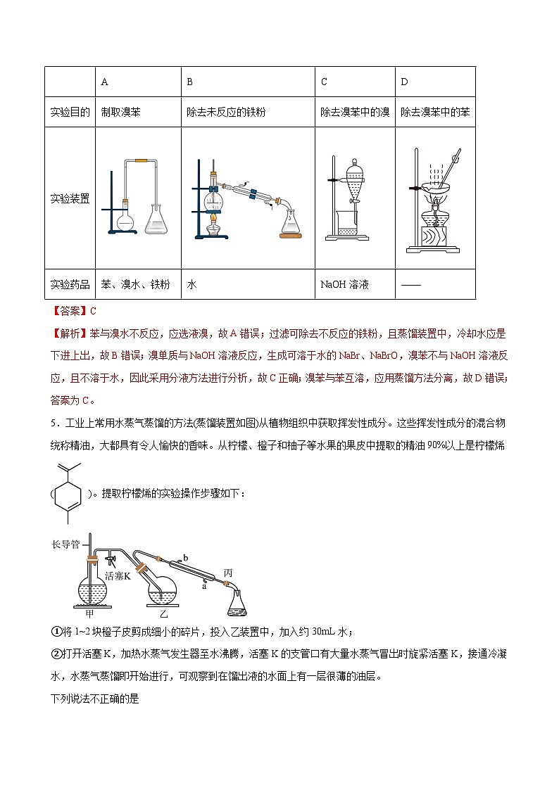 第26讲  物质的分离、提纯、检验与鉴别（练）- 2024年高考化学大一轮复习【讲义+练习+专题】03