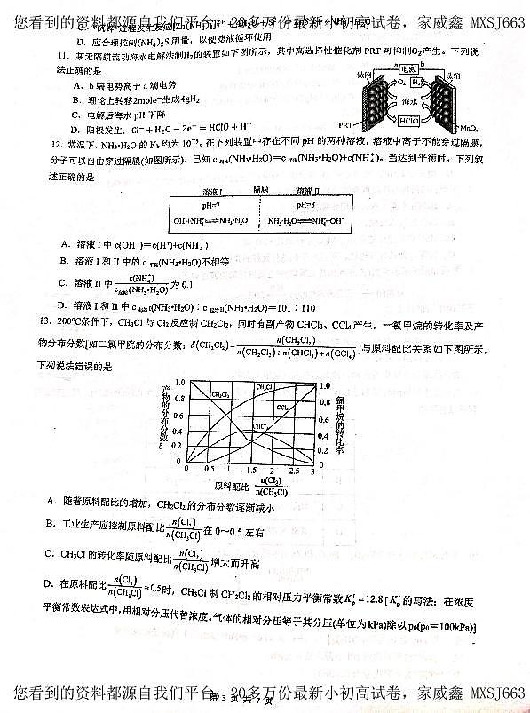 16，江苏省南菁高中、常州市第一中学2023-2024学年高二下学期3月月考化学试题03