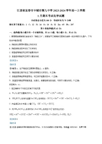 98，江西省宜春市丰城市第九中学2023-2024学年高一上学期1月期末化学试题