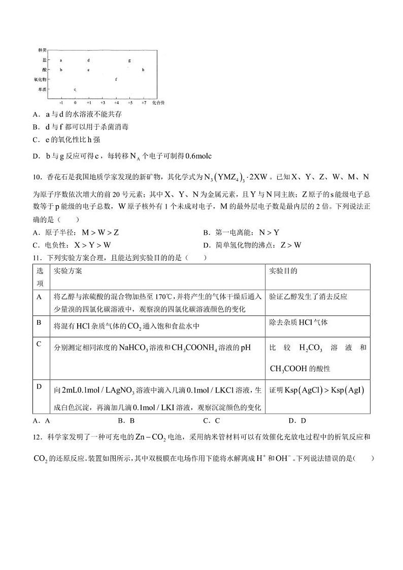 2024届南昌高三一模化学试题+答案第3页