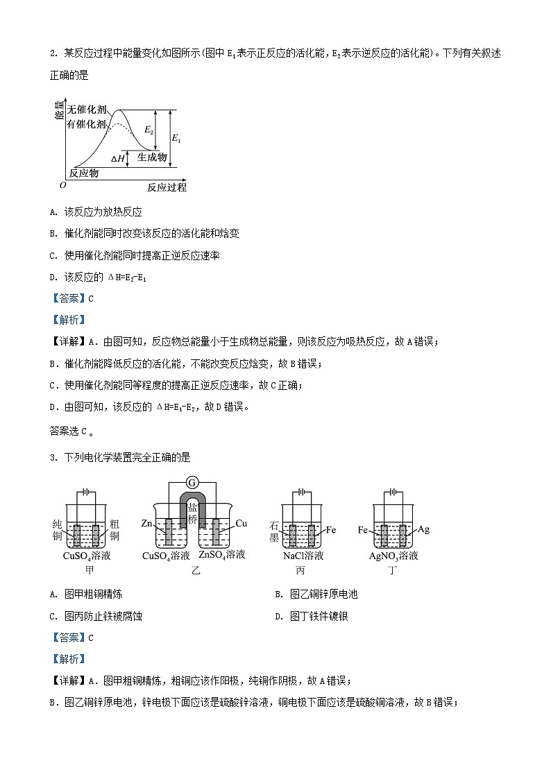 四川省绵阳市2023_2024学年高二化学上学期10月月考试题含解析第2页