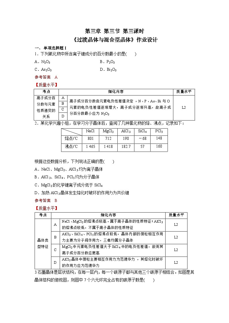高二化学（人教版）选择性必修第2册 第三章 第三节 第三课时 过渡晶体与混合型晶体-教学课件、教案、学案、作业01