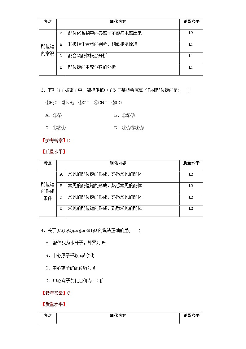 学生必做实验 简单配位化合物的形成-作业设计第2页