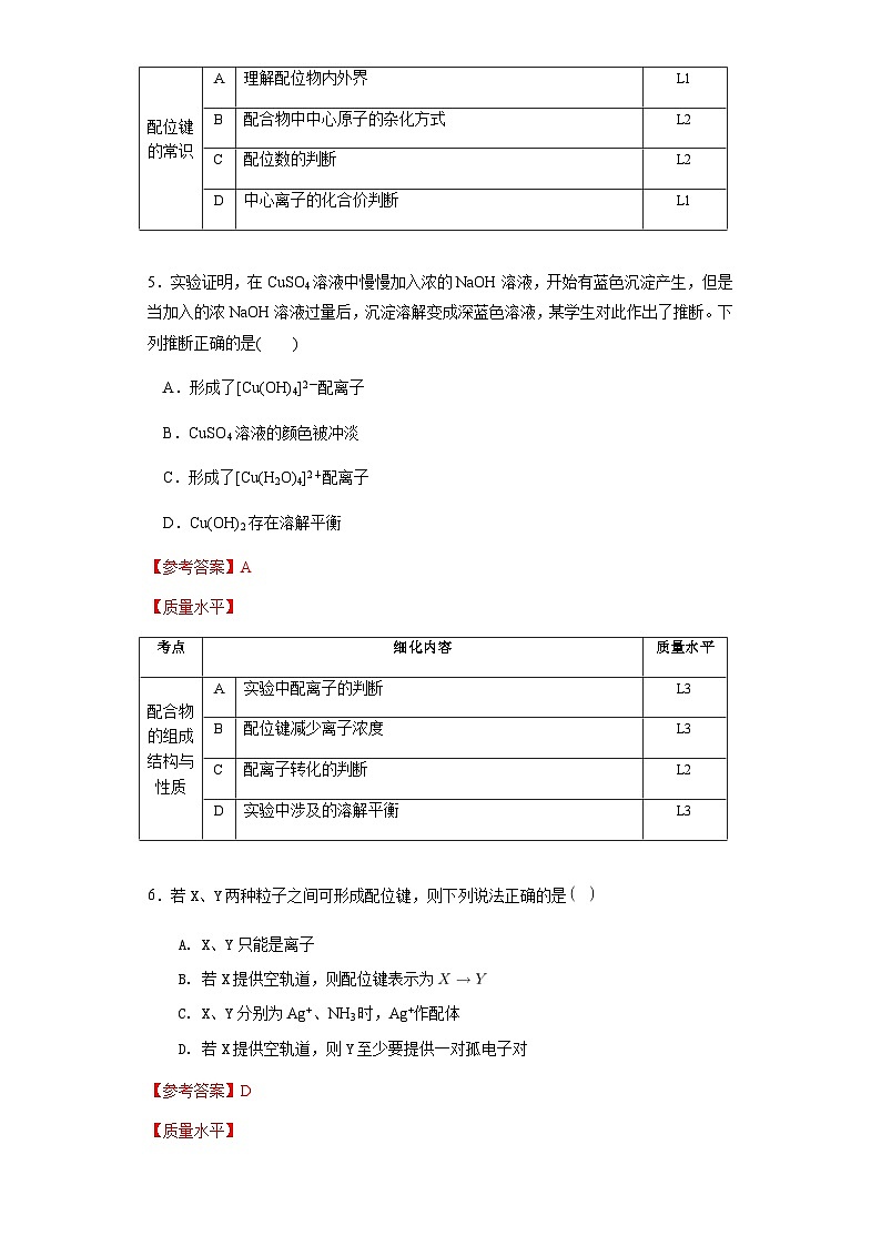 学生必做实验 简单配位化合物的形成-作业设计第3页