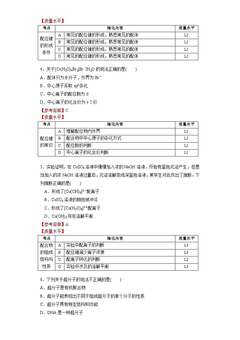 高二化学（人教版）选择性必修第2册 第三章 第四节 第二课时 配合物与超分子-教学课件、教案、学案、作业02