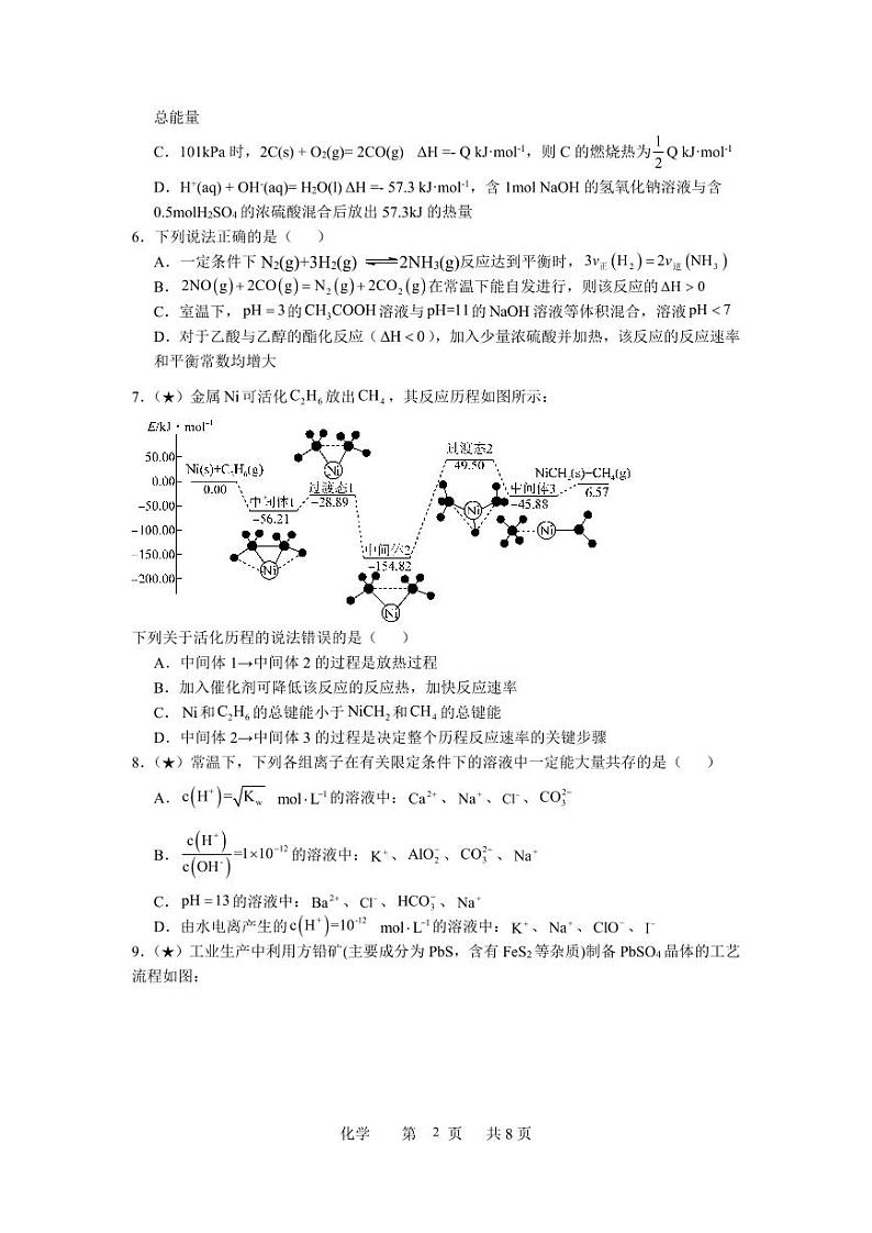2024长沙麓共体高二下学期第一次学情检测试题化学PDF版含答案第2页