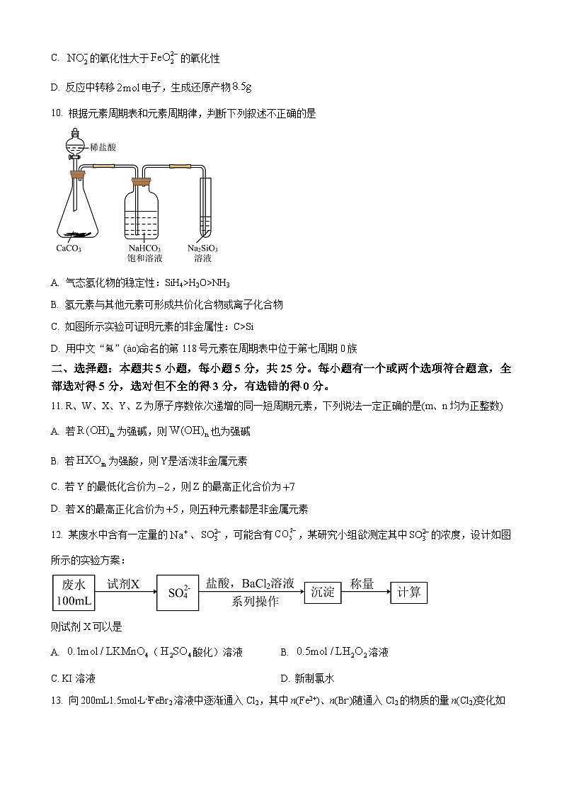 山东省烟台市莱州市第一中学2023-2024学年高一下学期开学考试化学试卷（Word版附解析）第3页