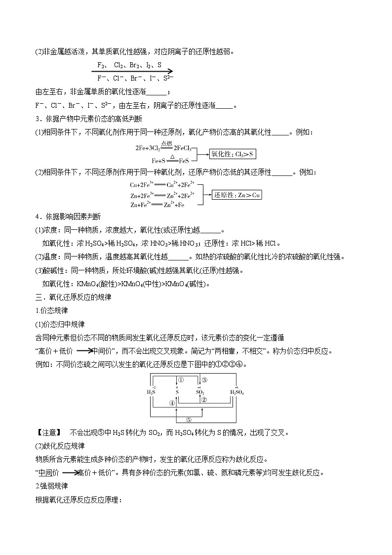 人教版2019必修第一册高一化学课时过关提优AB练1.3.3氧化还原反应的规律及应用(基础过关A练)(原卷版+解析)第2页