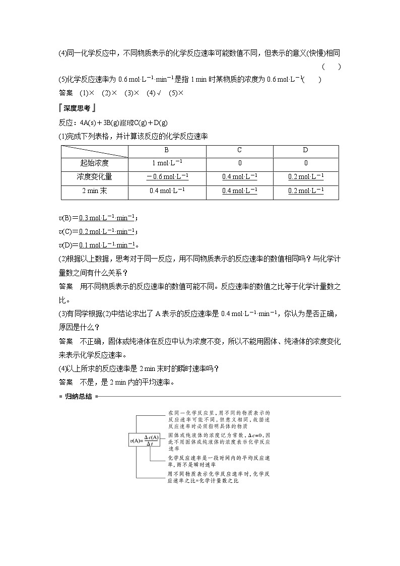 高中化学新教材同步选择性必修第一册 第二章 第一节 第一课时 化学反应速率（同步讲义）第2页