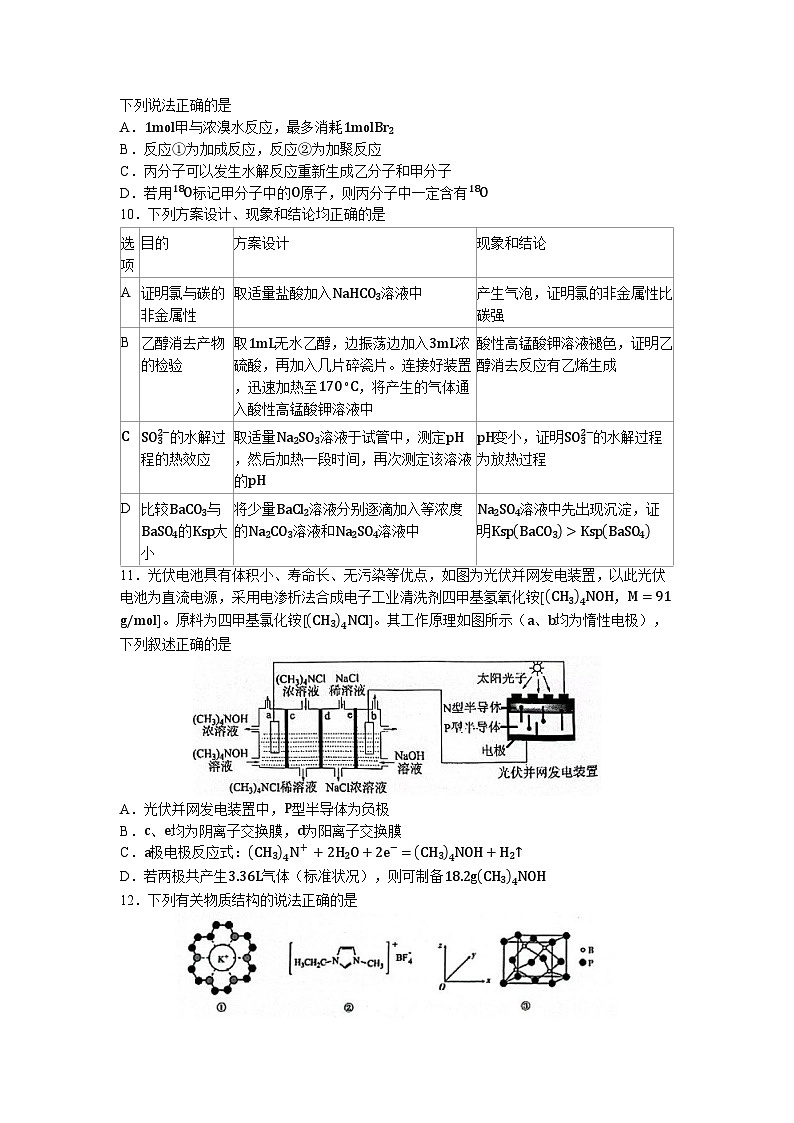 辽宁省沈阳市东北育才学校2023-2024学年高三下学期第六次模拟考试化学试卷(无答案)03