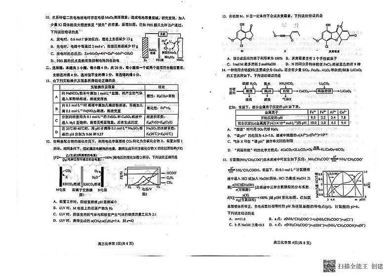 2024届山东烟台高三一模化学试题+答案02