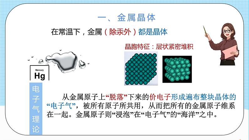 人教版高中化学选择性必修二3.3.1《金属晶体》 课件03